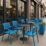 Terrasstoel Louise - Stapelbaar - Armleuning - Blauw - G-Line HW-32164 €39.95 Terrasstoelen