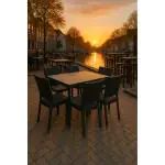Terrasstoel Mezza - Plat Geweven - Stapelbaar - Zwart - G-Line HW-16771 €47.50 Terrasstoelen