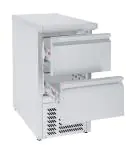 Koelwerkbank - 2 Laden - 109 Liter - RVS - 230V - H 87.6 x B 43.5 x D 70 CM - G-Line HW-146682 €599.00 Koelwerkbanken