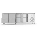 Koelwerkbank - 2-Deurs - 4 Lades - RVS - 230V - H 85 x B 224.2 x D 70 CM - G-Line GL-167741 €2,199.00 Koelwerkbanken
