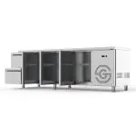 Koelwerkbank - 3-Deurs - 2 Lades - RVS - 230V - H 85 x B 224.2 x D 70 CM - G-Line GL-167740 €1,799.00 Koelwerkbanken