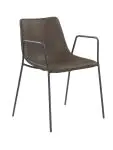 Stoel Denver - Armleuning - Donkerbruin - Staal - G-Line HW-044298 €49.95 Metaal stoelen