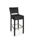 Terras Barkruk Mezza - Rugleuning - Gevlocht - Zwart - Kunststof - G-Line HW-16770 €89.95 Terras barkrukken