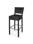 Terras Barkruk Mezza - Rugleuning - Gevlocht - Zwart - Kunststof - G-Line HW-16770 €89.95 Terras barkrukken
