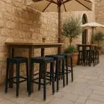 Terras Barkruk Mezza - Gevlocht - Zwart - Kunststof - G-Line HW-16766 €69.95 Terras barkrukken