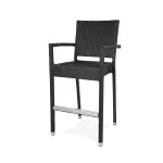 Terras Barkruk Mezza - Armleuning - Gevlocht - Zwart - Kunststof - G-Line HW-17402 €99.95 Terras barkrukken