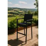 Terras Barkruk Mezza - Armleuning - Gevlocht - Zwart - Kunststof - G-Line HW-17402 €99.95 Terras barkrukken