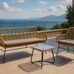 Terras Loungebank Janeiro - Naturel - Rattan - G-Line HW-60963 €159.95 Terrasstoelen