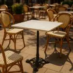 Tafel - Vierkant - 3 Teens - Marmer Wit - Gietijzer - H 72 x B 60 x D 60 CM - G-Line HW-18669 €59.95 Terrastafel