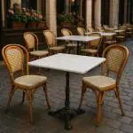 Tafel - Vierkant - 3 Teens - Marmer Wit - Gietijzer - H 72 x B 60 x D 60 CM - G-Line HW-18669 €59.95 Terrastafel