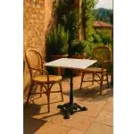 Tafel - Vierkant - 4 Teens - Marmer Wit - Gietijzer - H 72 x B 80 x D 80 CM - G-Line 75096 €99.95 Terrastafel
