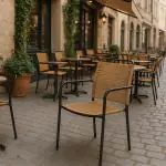 Terrasstoel Pampus - Rattan - Stapelbaar - Naturel - Rattan - G-Line 81275 €38.00 Terrasstoelen