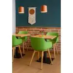 Stoel Alexia - Lichtgroen / Houtlook - Kunsstof - G-Line 81301 €44.95 Houten stoelen