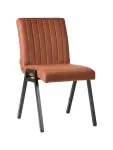 Stoel - Matty - Microvezel - Cognac - Stapelbaar - G-Line HW-130097 €79.95 Metaal stoelen