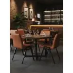 Stoel - Matty - Microvezel - Cognac - Stapelbaar - G-Line HW-130097 €79.95 Metaal stoelen
