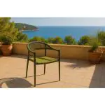 Terrasstoel Joanna - Stapelbaar - Armleuning - Rattan - Groen - G-Line HW-140874 €59.95 Terrasstoelen