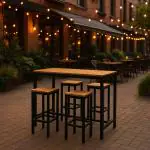 Terras Barset - Halfhoog - Polywood Blad - Houtlook - Aluminium - H 92 x B 130 x D 70 CM - G-Line HW-141019 €349.00 Terrastafel