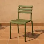 Terrasstoel Helen – Stapelbaar - Olijfgroen - Kunststof - G-Line GL-153753 €34.95 Terrasstoelen