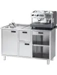 Koffie Uitgifte Werkbank - 2-Deurs - Spoelbak - RVS - H 100 x B 160 x D 70 CM - G-Line 61776 €999.00 RVS werktafel