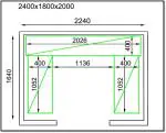 Stelling - U-Vorm - H 145.2 x B 224 x D 40 CM - Tbv van Koel-/ Vriescel - H 200 x B 240 x D 180 CM - G-Line GL-169006 €1,099.00 Koelcel accessoires