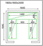 Stelling - U-Vorm - H 145.2 x B 149 x D 40 CM - Tbv van Koel-/ Vriescel - H 200 x B 180 x D 180 CM - G-Line GL-169003 €899.00 Koelcel accessoires