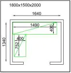 Stelling - L-Vorm - H 149 x B 115.2 x D 40 CM - Tbv van Koel-/ Vriescel - H 200 x B 180 x D 150 CM - G-Line GL-169001 €599.00 Koelcel accessoires