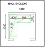 Stelling - L-Vorm - H 119 x B 115.2 x D 40 CM - Tbv van Koel-/ Vriescel - H 200 x B 150 x D 150 CM - G-Line GL-169000 €549.00 Koelcel accessoires