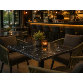 Terrastafelblad - Melamine - Marmer Zwart - Outdoor - G-Line