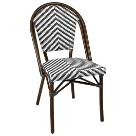 Terrasstoel Paris - Zwart / Wit - Dark Bamboo - G-Line