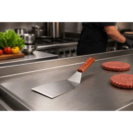 Hamburger Turner - Houten Handvat - RVS - L 34 x B 11 CM - G-Line