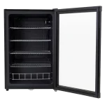 Koelkast - 130 Liter - 1-Deurs - Glazen Deur - Statisch - Zwart - Husky KK111-BK-NL-HU €299.00 Koelkasten met glazen deur