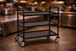 Serveerwagen - 3 Niveaus - Zwart - RVS - G-Line 81340 €129.00 Serveerwagens