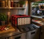 Pizzatas - 5 Pizza's - Ø 32 CM - Rood - H 15 x B 45 x D 45 CM - G-Line HW-40690 €19.95 Pizza accessoires
