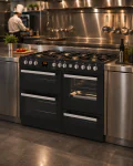 Gasfornuis - 7 Pitten - 2 Elektrische Ovens - Grill - Opslagruimte - Zwart - 400V - G-Line 75717 €999.00 Gasfornuizen met oven
