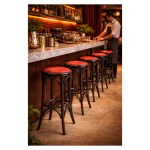Barkruk Café - Bordeaux Zitting - Noten - G-Line HW-135502 €89.00 Horeca barkrukken