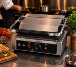 Contactgrill - Enkel - Ribbel / Ribbel - RVS - 230V - G-Line HW-147673 €139.00 Grill elektrisch