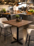Tafelblad - Vierkant - Walnoot - Melamine - B 70 x D 70 CM - G-line GL-156851 €39.95 Horeca tafelbladen