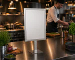 Menukaarthouder - 2 x A4 Standaard - RVS - G-Line GL-154009 €39.00 Presentatie